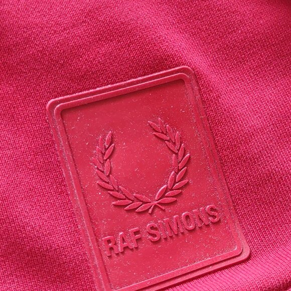 Raf Simons X Fred Perry Hoodie Men's Size 38 Medium Red Colorblock Embroidery - Picture 8 of 16